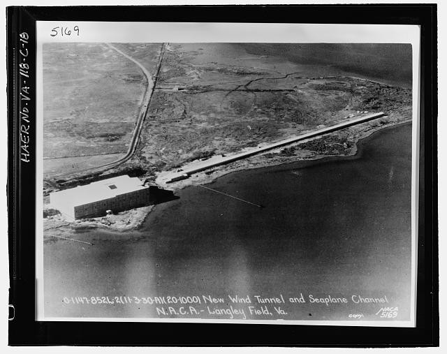 Langley Field Virginia 1930s New Wind Tunnel Seaplane Channel Aerial View