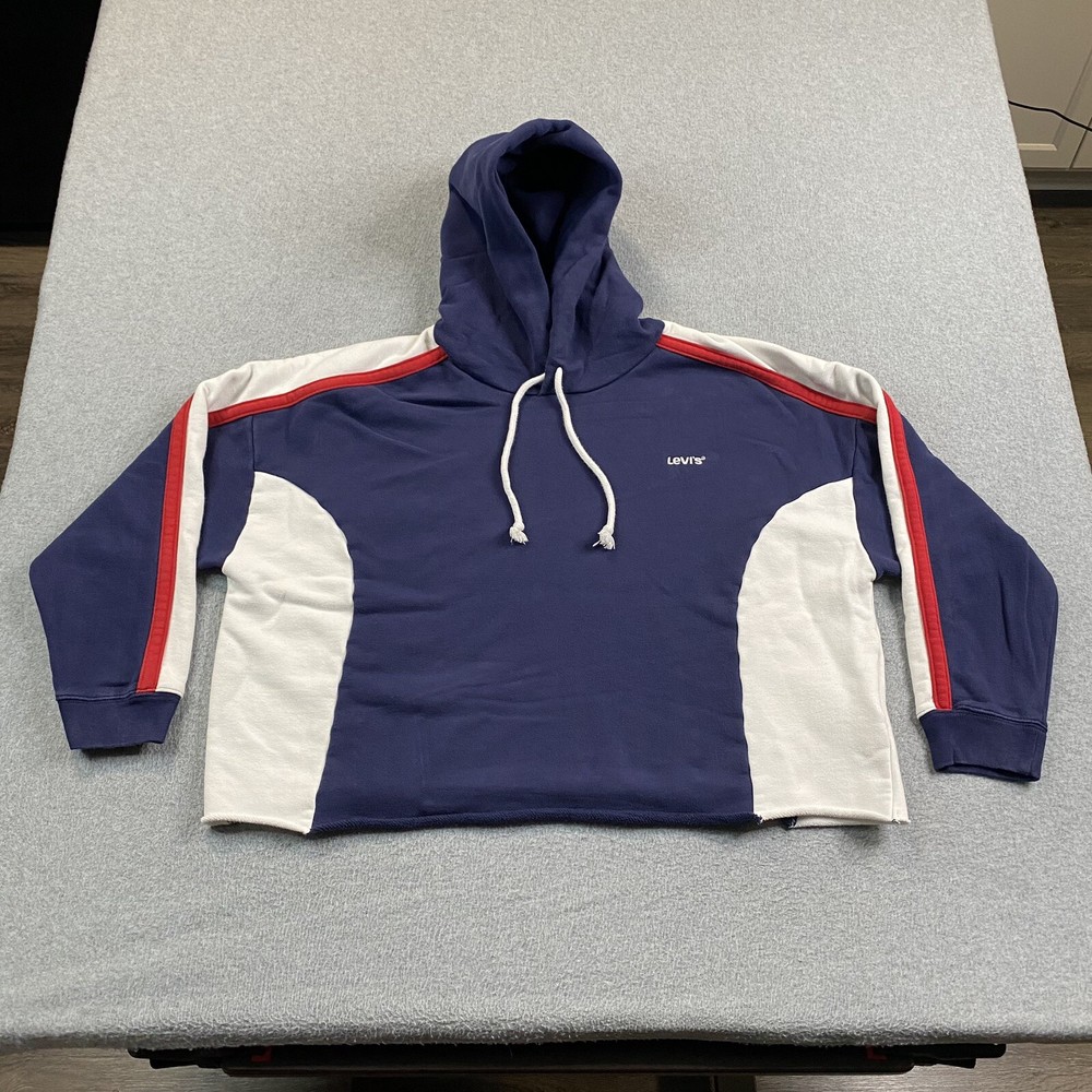 Levis Hoodie Womens 2X Pullover Crop Sweatshirt Retro Classic Skater Streetwear