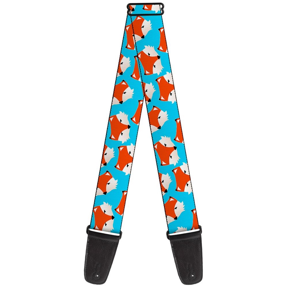 Guitar Strap - Fox Face Scattered Sky Blue ACC NEWAnother great item from Rarewaves USA | Free delivery!
