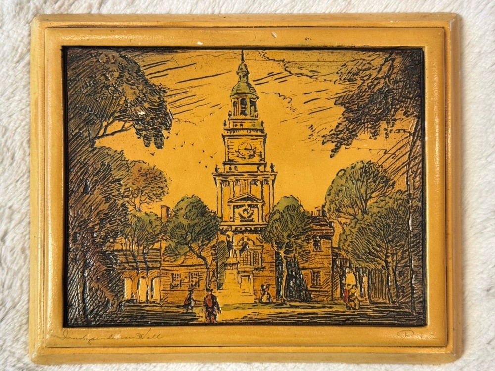 Buckbee Brehm Co. 1931 Independence Hall Intaglio Plaq-Etching Hand Made Rare