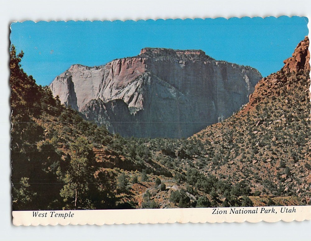 Postcard West Temple Zion National Park Utah USA