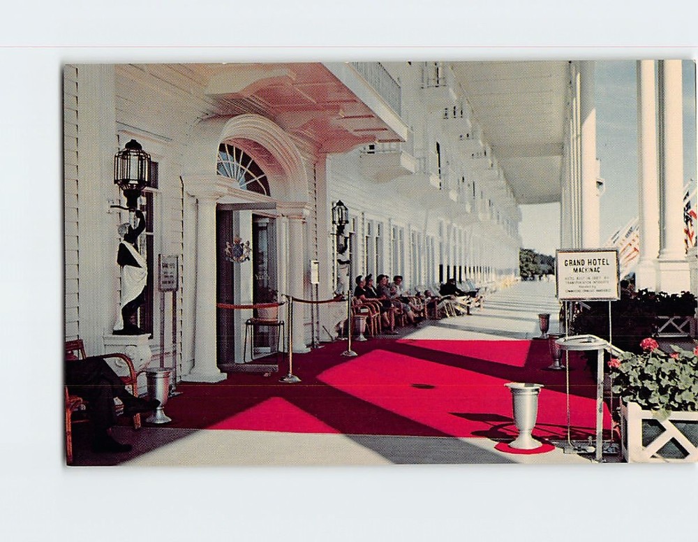 Postcard The Grand Hotel Porch Mackinac Island Michigan USA
