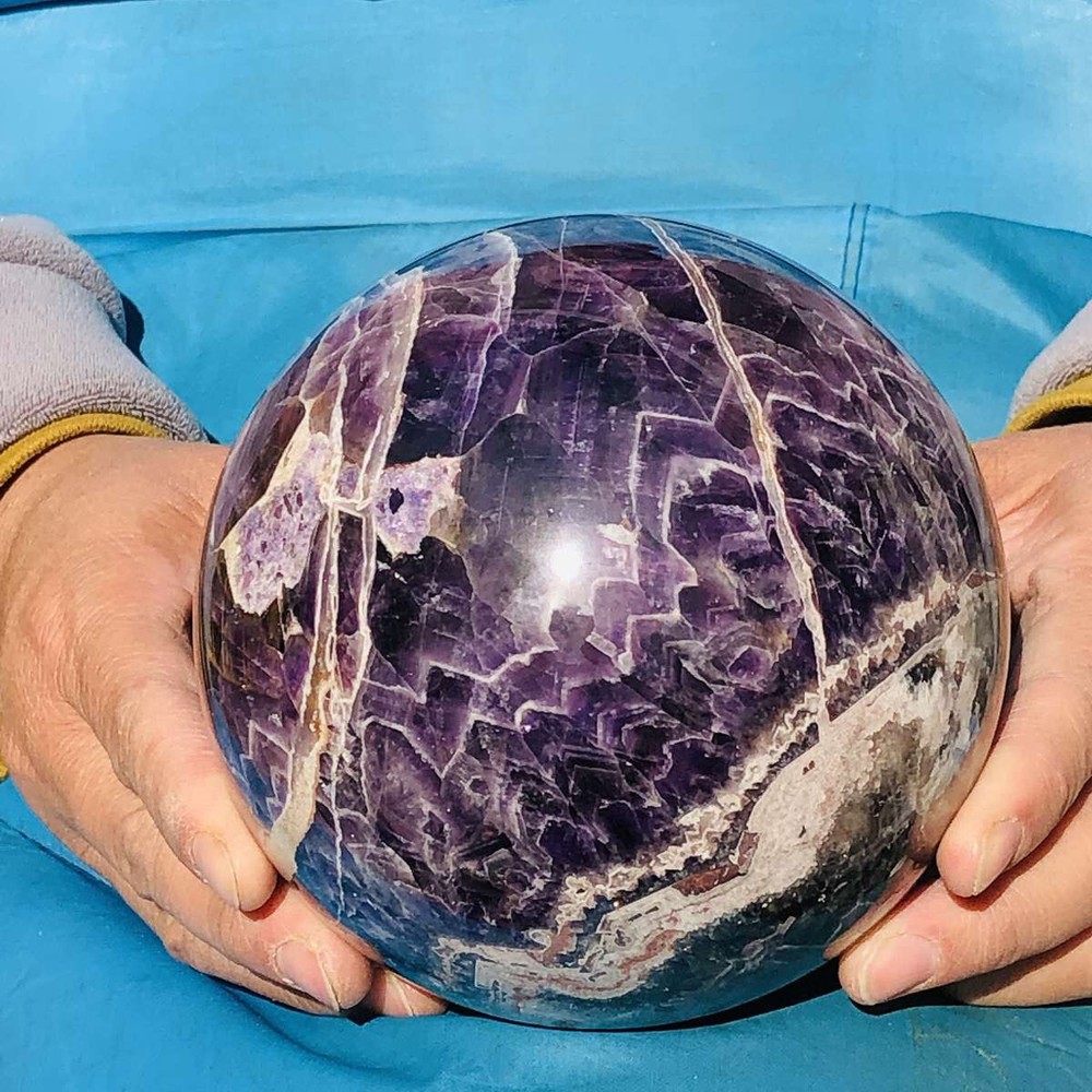 2410G Natural Amethyst Quartz Crystal Sphere Ball for Healing and Meditation