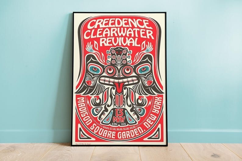 Creedence Clearwater Revival Madison Square Concert Poster, CCR poster, Wall Art