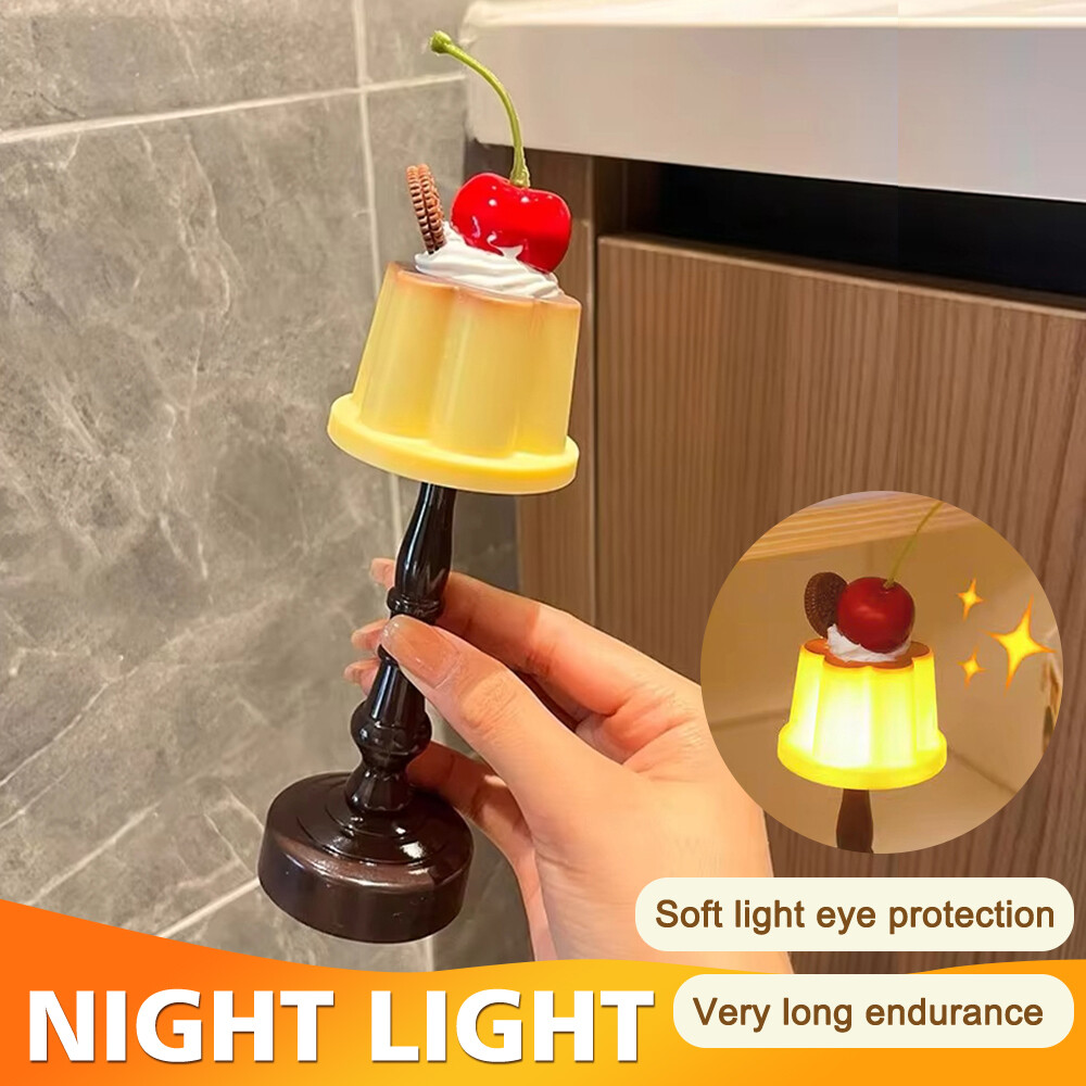 LED Desk Lamp Battery Powered Pudding Night Light Sleeping Light kid Gifts
