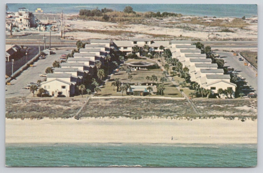 Fort Walton Beach FL Seaspray Condominiums Gulf of Mexico Chrome Postcard