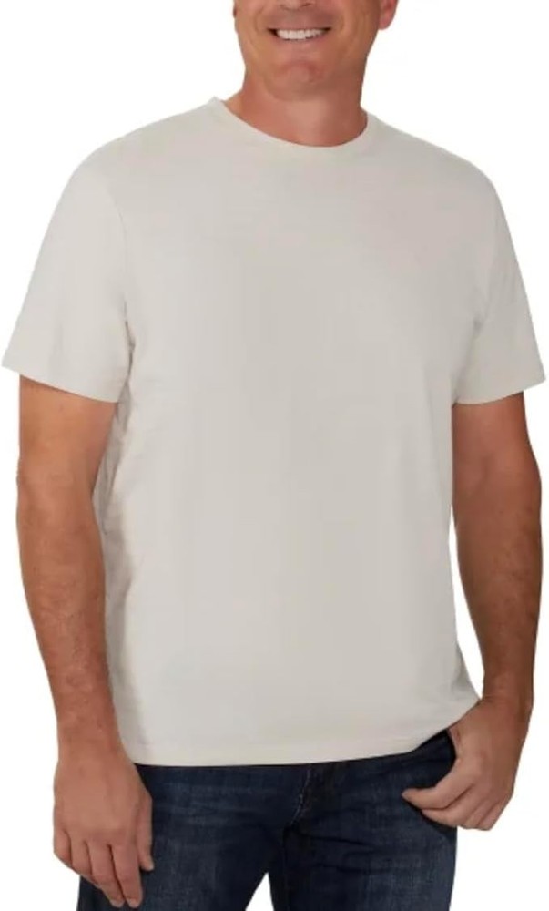 Calvin Klein Men's Cotton Crewneck Short Sleeve T-Shirt, Moonbeam (Tan), Size L