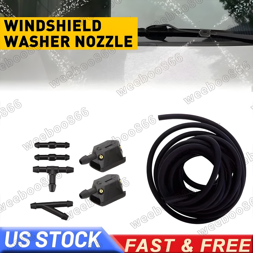 Universal Car Windshield Wiper Washer Squirter Nozzle Spray Jet Kit Fluid Hose A