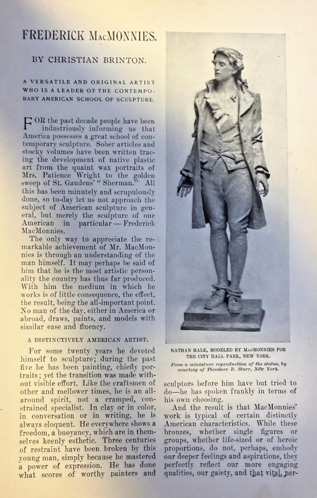 1906 Sculptor Frederick MacMonnies illustrated