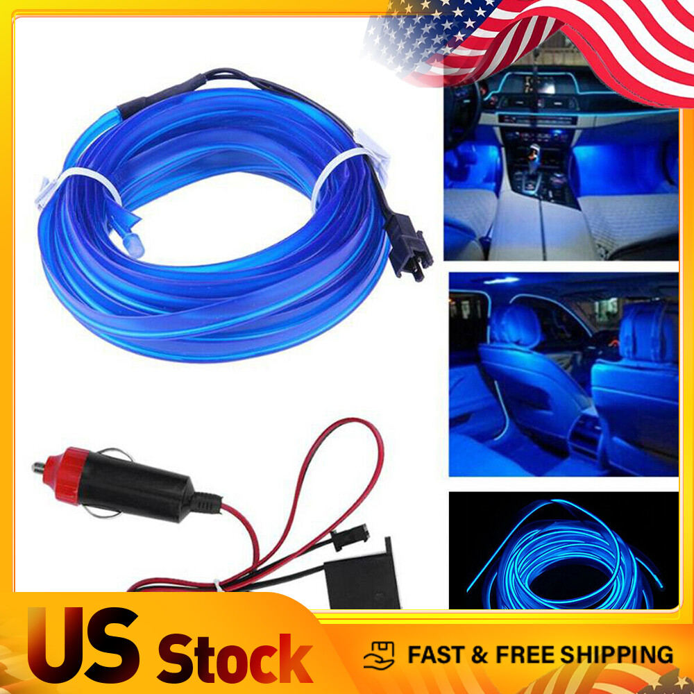 2m Blue LED Car Decorative Interior Wire Atmosphere Strip Accessories Light