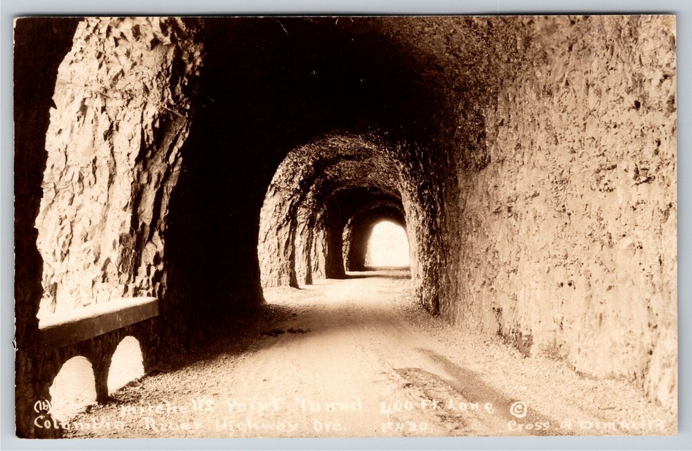 RPPC~Oregon~Mitchell Point Tunnel On Columbia River Hwy~Real Photo Postcard