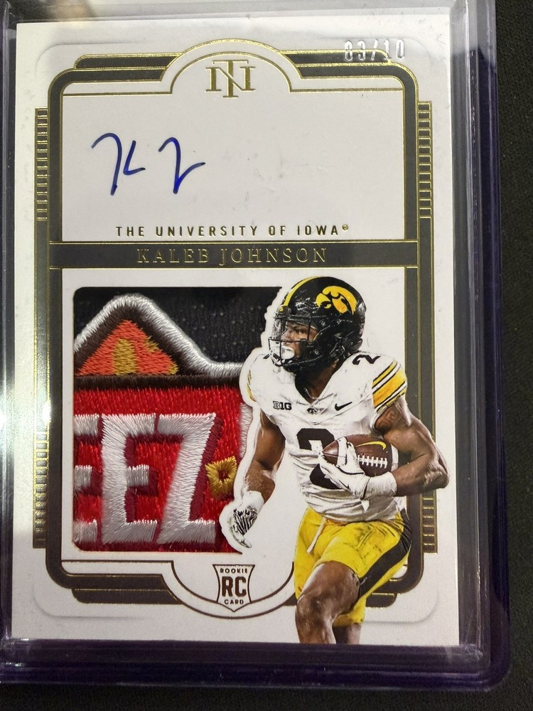 2025 Panini National Treasures Collegiate - Kaleb Johnson /10 RPA Cheez-It Patch
