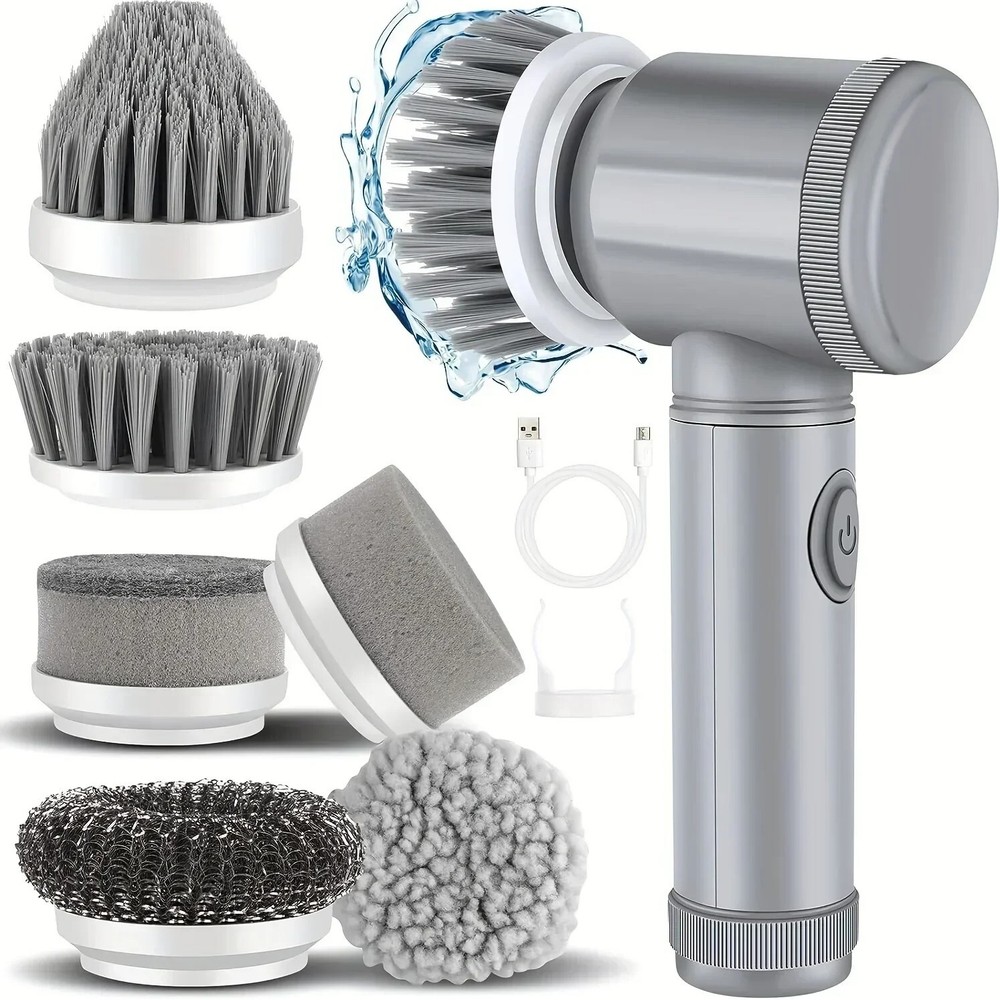 Electric Rechargeable Cordless Cleaning Brush Spin Scrubber Turbo Scrub Cleaner