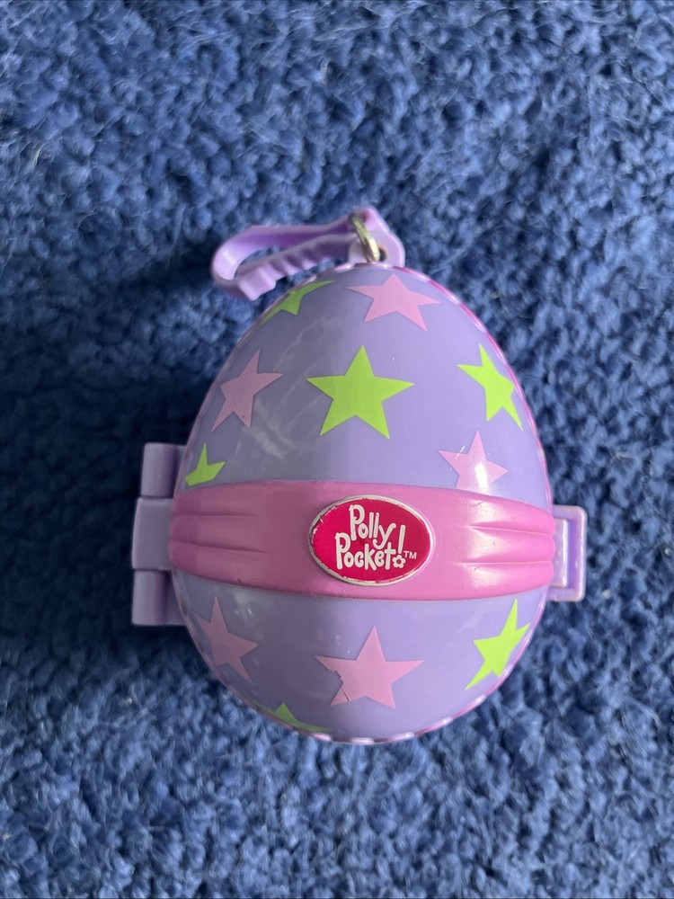 Vintage 2001 Polly Pocket Star Easter Egg Painting Compact Playset Keychain