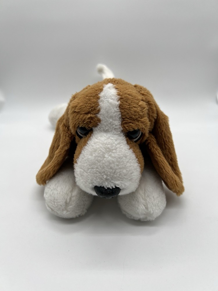 Aurora World Beagle Puppy Dog Plush 13” Flopsies Bean Bag Black White Brown