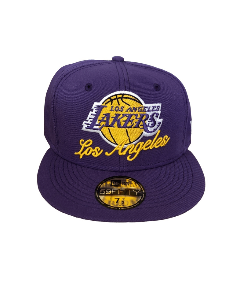 New Era Los Angeles Lakers 59FIFTY Fitted Hat Cap Size 7 1/2