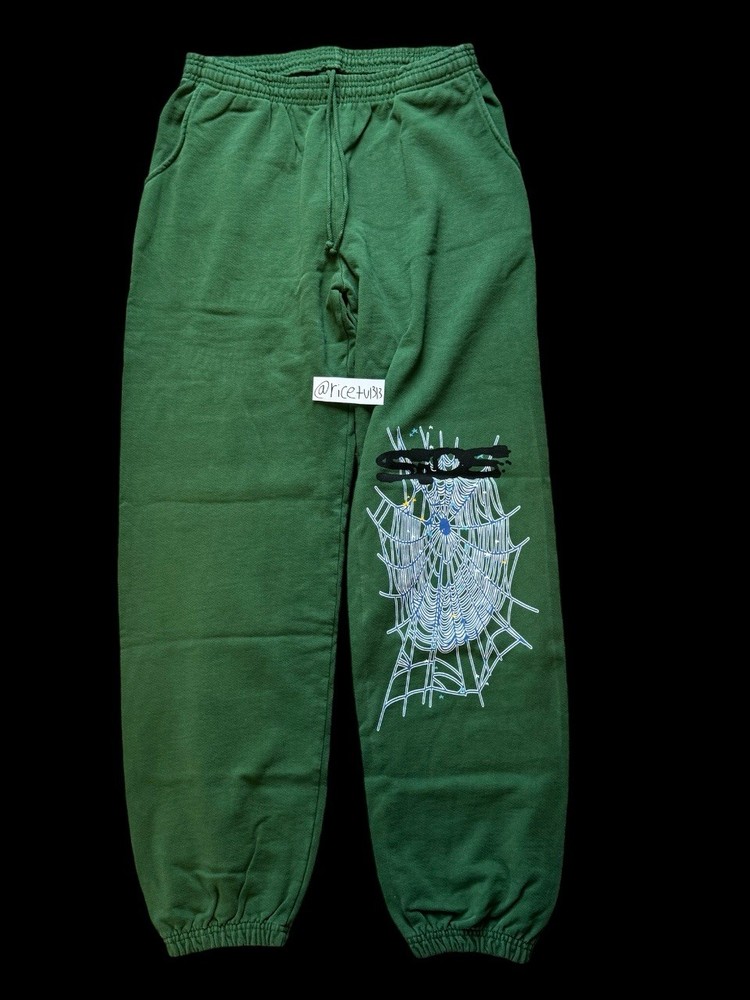 💚Green Sp5Der Worldwide Web Pants💚