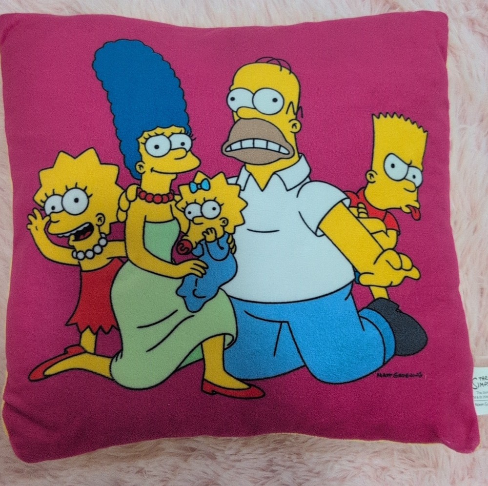 The Simpsons Family Plush Pink Pillow Collectible Animation Merchandise