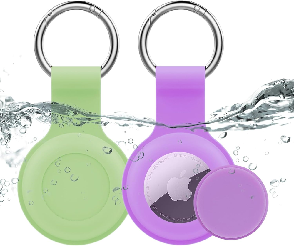 Waterproof Soft Silicone Airtag Keychain Holder 2-Pack for Secure Protection