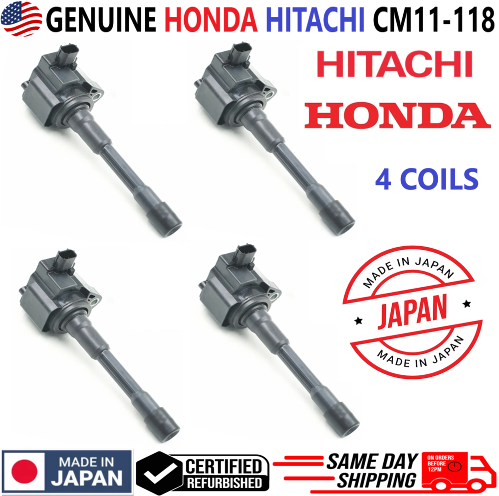 GENUINE Hitachi x4 Ignition Coils For 2012-2015 Honda Civic Insight Acura ILX I4