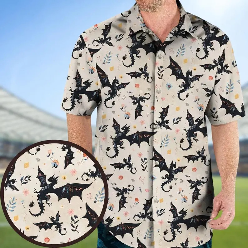 Dragon Hawaii Shirt Fantasy Aloha Beach Vacation Men