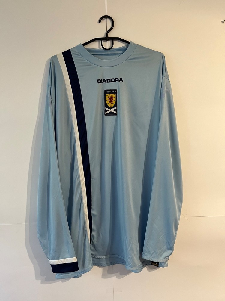 Diadora Scotland 2005 Men's Light Blue Ernie 50 Long Sleeve Jersey Size XL