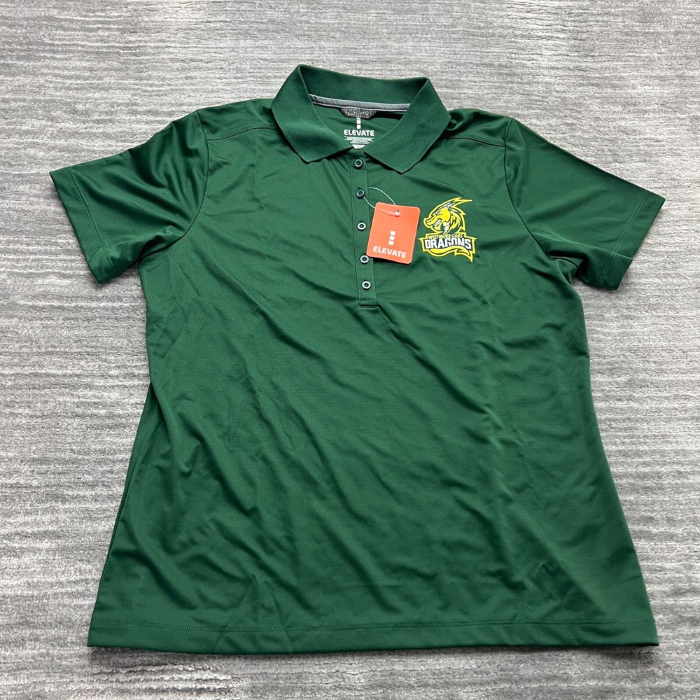 Westmore Oaks Womens L Green Dragons Short Sleeve Polo Shirt NWT