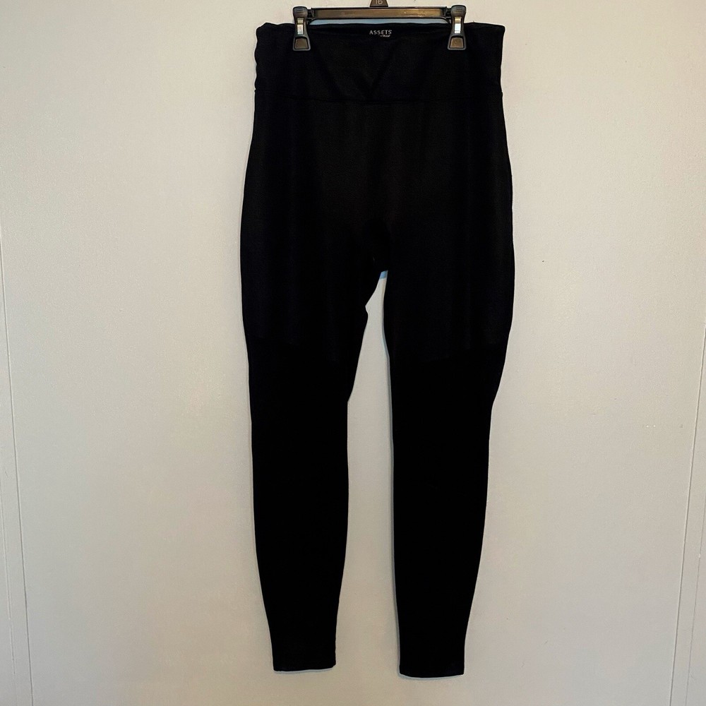 Assets By Spanx High Rise Seamed Shaping Ponte Leggings Black Super Comfy Sz L