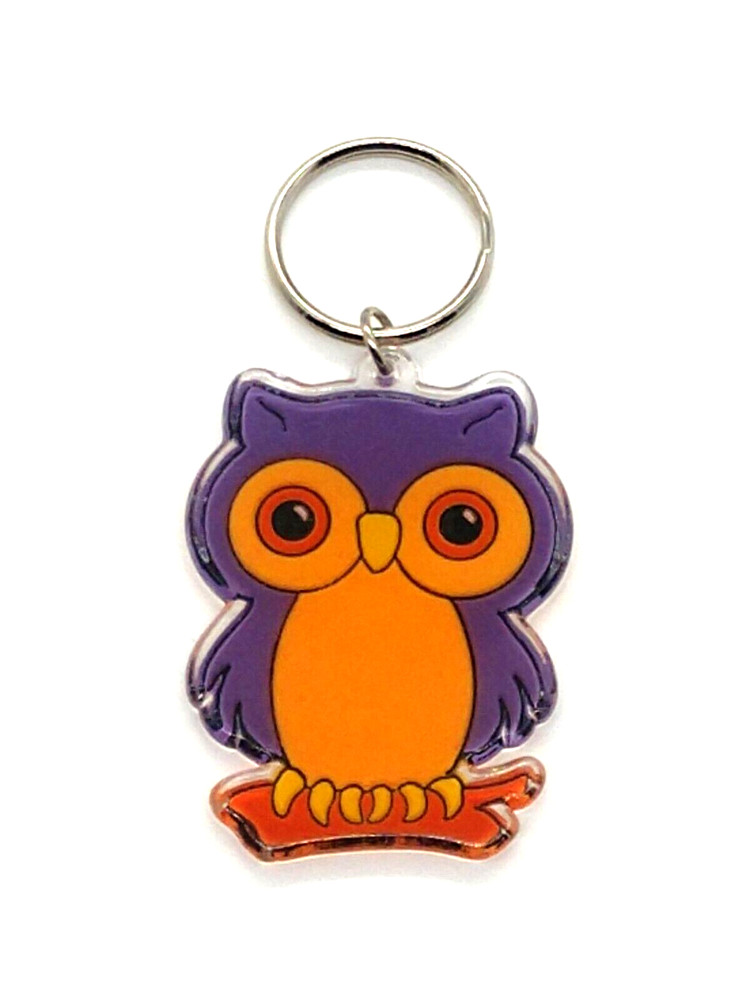 Vintage Colorful Owl Keyring Keychain