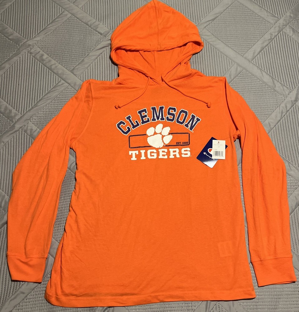 Clemson Tigers Pullover Hoodie Sweatshirt SZ L Orange Gildan NEW W/TAGS