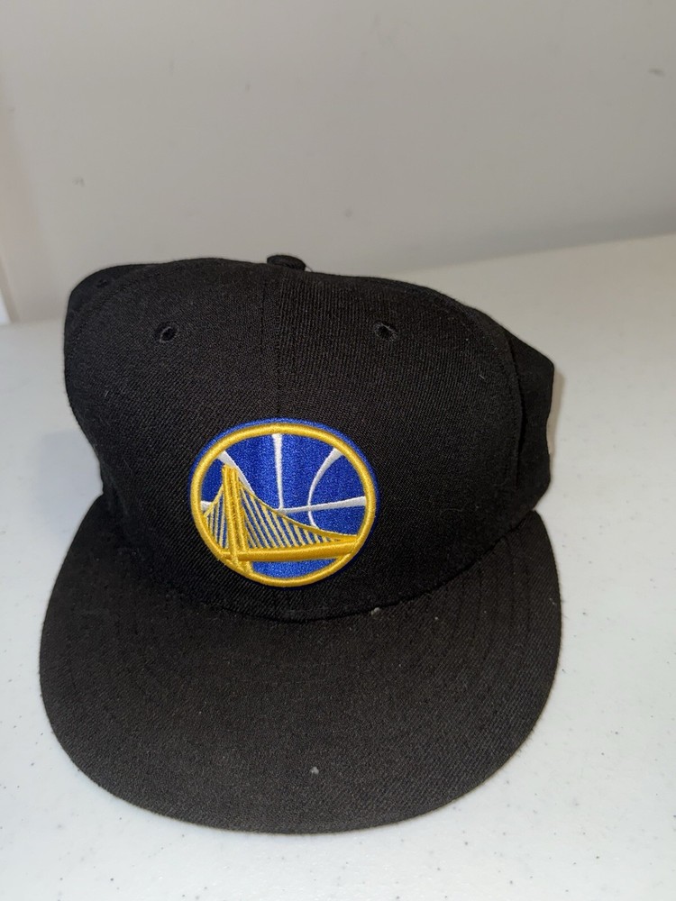 New Era NBA 5950 Fitted Hat Cap Golden State Warriors Black/Yellow 7-3/8
