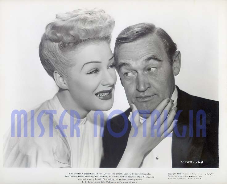 Vintage 1945 photo Betty Hutton  Barry Fitzgerald The Stork Club #164