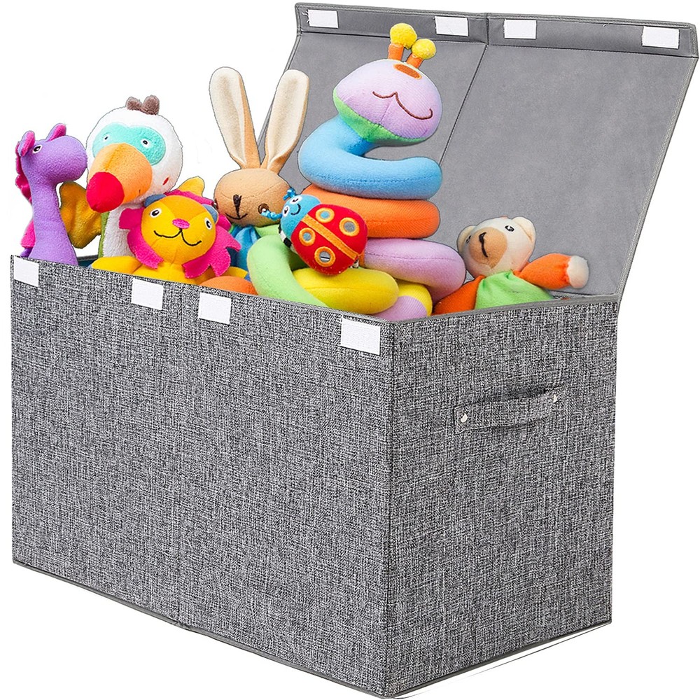 Collapsible Large Toy Storage Box with Lid - Sturdy Organizer Chest