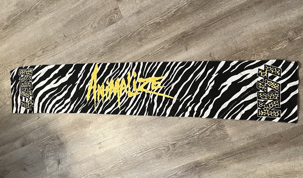 Kiss Animalize Rare Vintage 1984 Long Black & White Striped Bandana