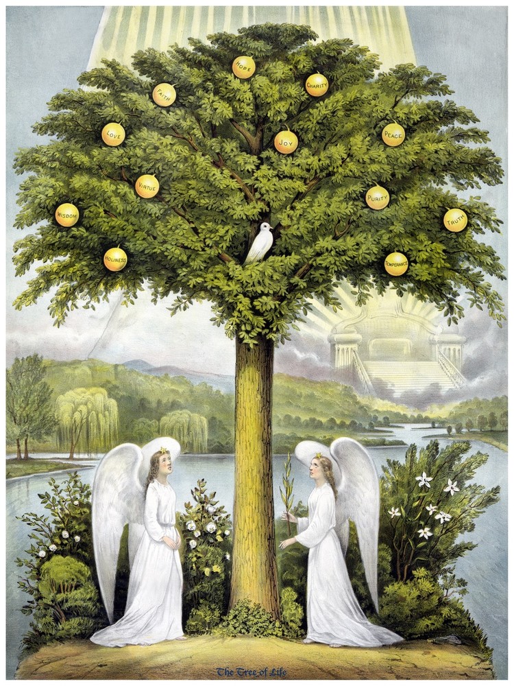 8295.Decoration Poster.Home Room design art print.Tree of Life.Angels.Christian
