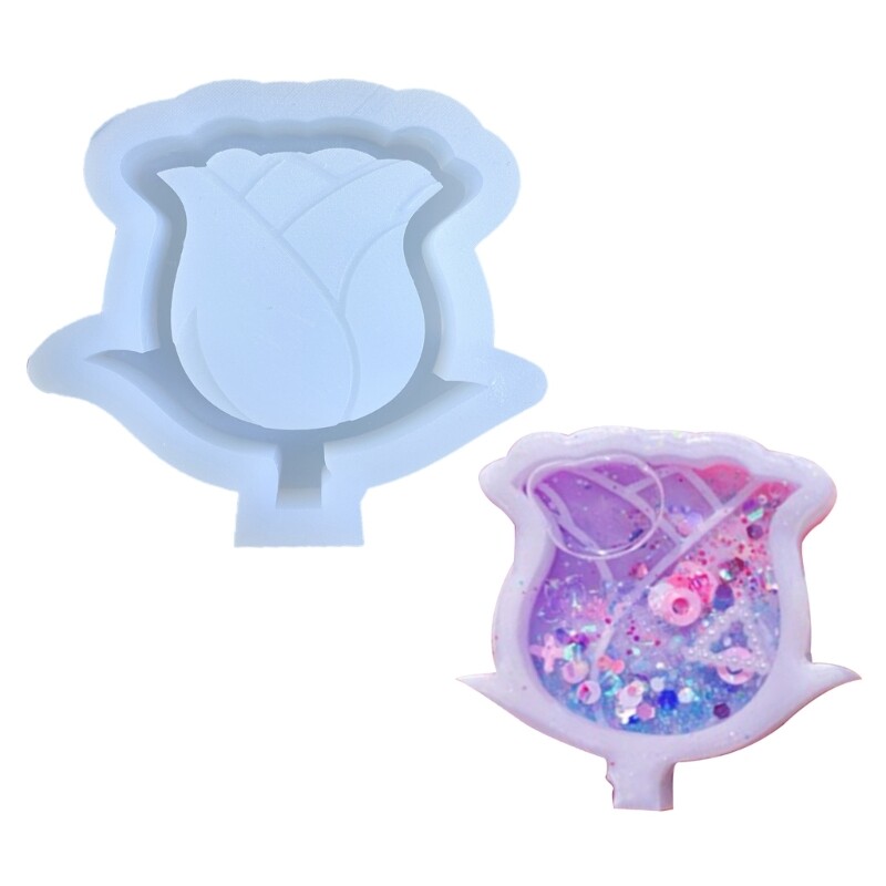 Shaker Crystal Epoxy Resin Mold DIY Hanging Pendant Silicone