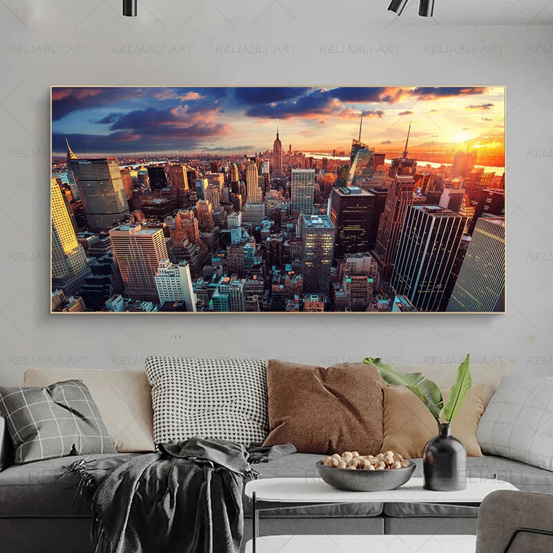 City Painting Landscape Posters Prints Home Decor Canvas Mural Wall Art Pictures