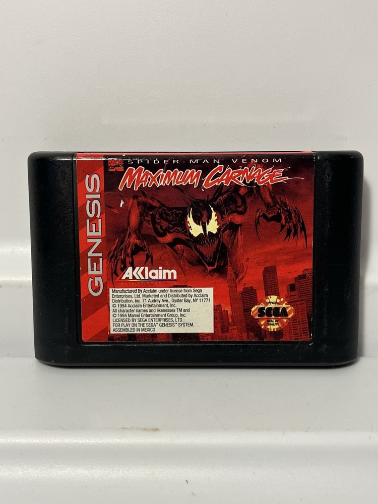 Spider-Man and Venom: Maximum Carnage (Sega Genesis, 1994) Cartridge Only
