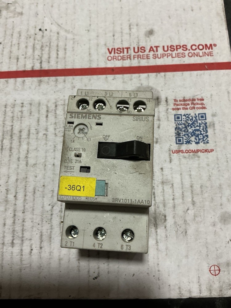Siemens 3Rv1011-1Aa10 Motor Protector 1.1-1.6 Amp 460 V @ 1 Hp