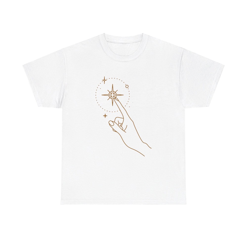 Mystic Celestial Hand Graphic T-Shirt - Astral Witch Esoteric Stars Tee
