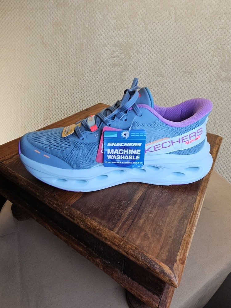 Skechers Slip-Ins Max Cushioning Glide Step Caledonia Hands Free Slate Sz 8 NWOB