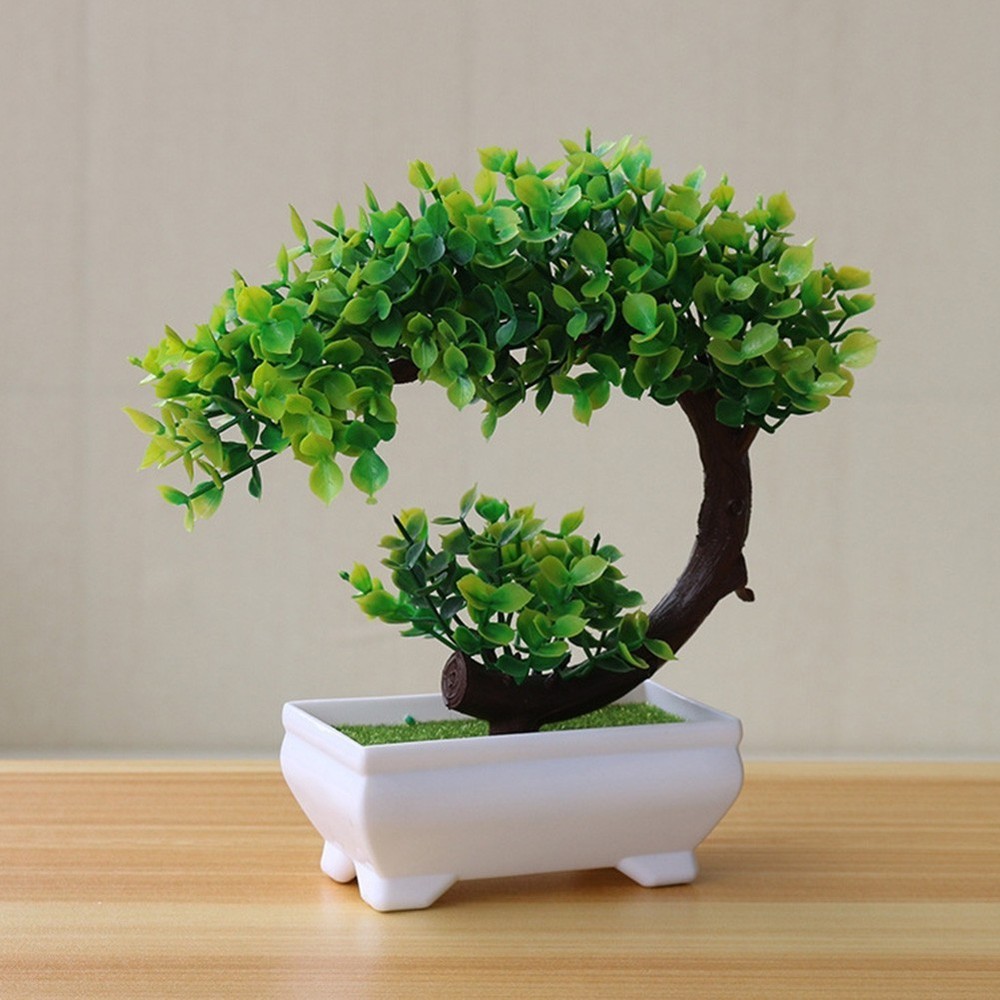 Faux For Miniature Plant 19cm Potted for Home Office Shelf Countertop Display