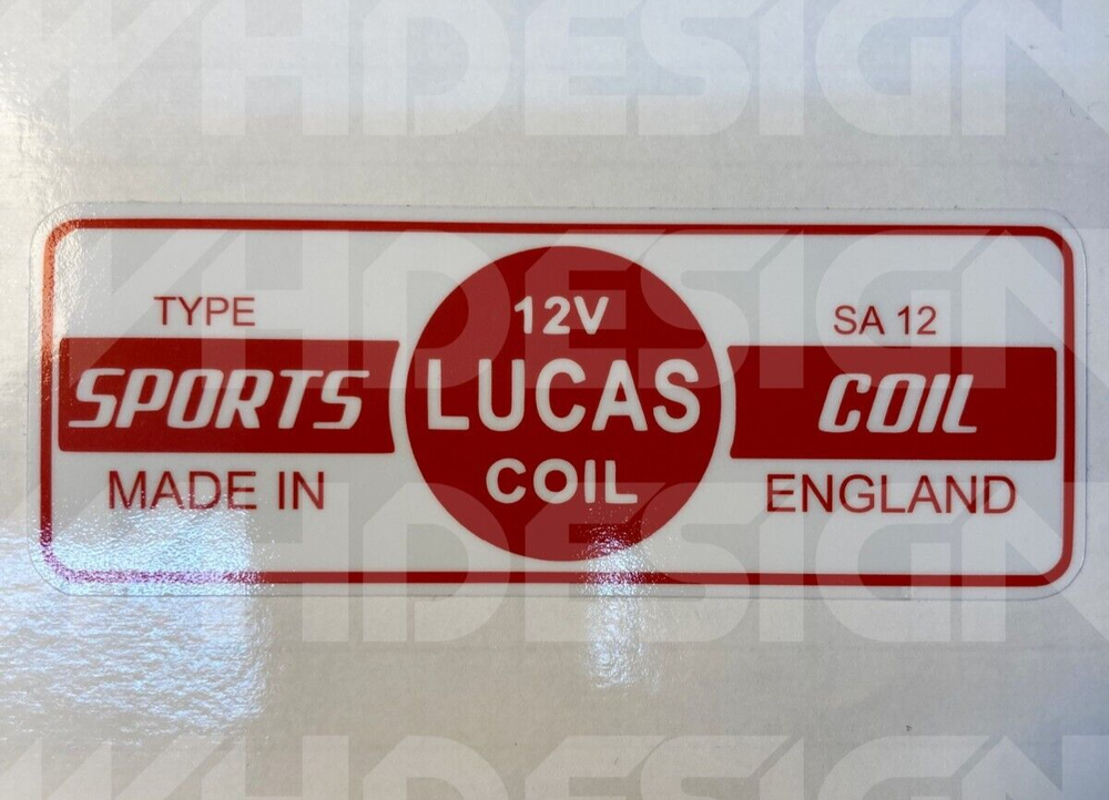 Lucas Sports Coil Vintage Sticker for Classic Cars and Toolbox Restoration