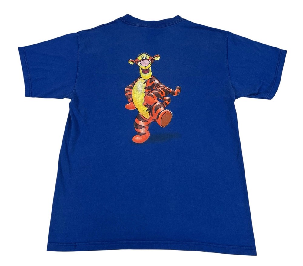Vintage 90s Disney Store Tigger Double Sided T-Shirt Size Medium USA Made Blue