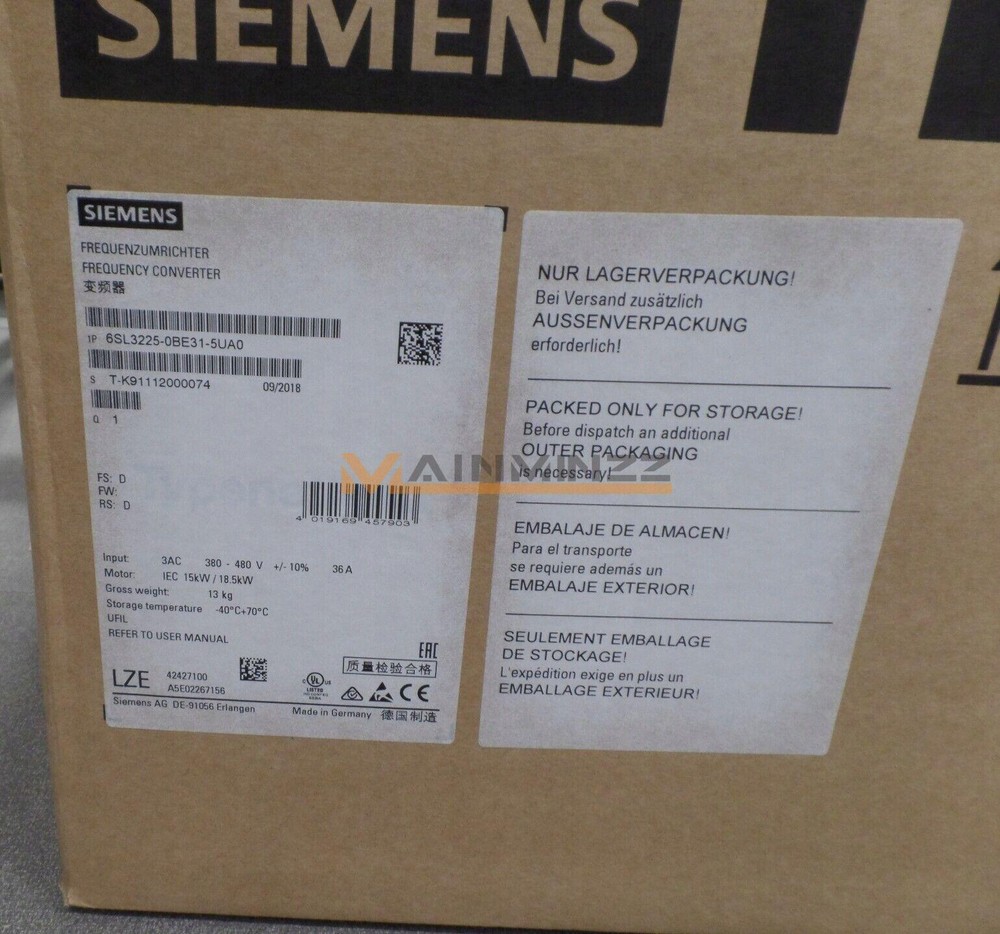 1X SIEMENS 6SL3225-0BE31-5UA0  15KW  PM250 Series G120 Power Module
