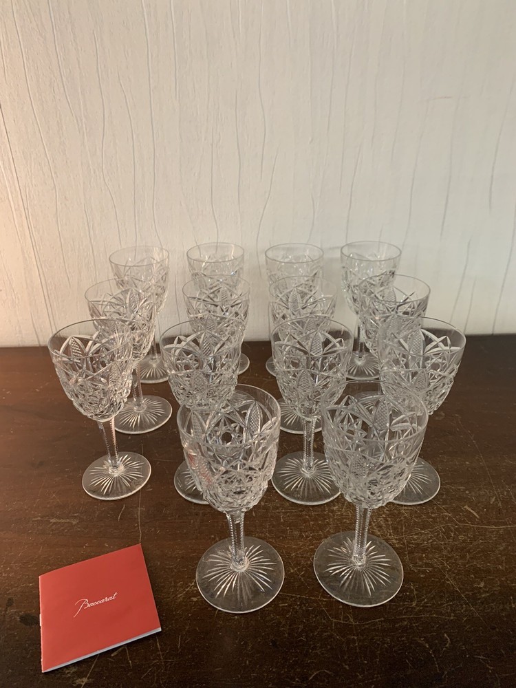 14 White Wine Glasses Lagny Crystal by Baccarat (Price per Unit)