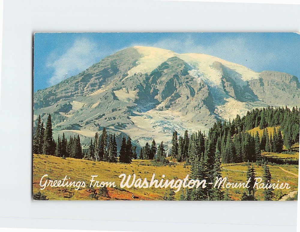 Postcard Greetings from Mount Rainier Washington USA