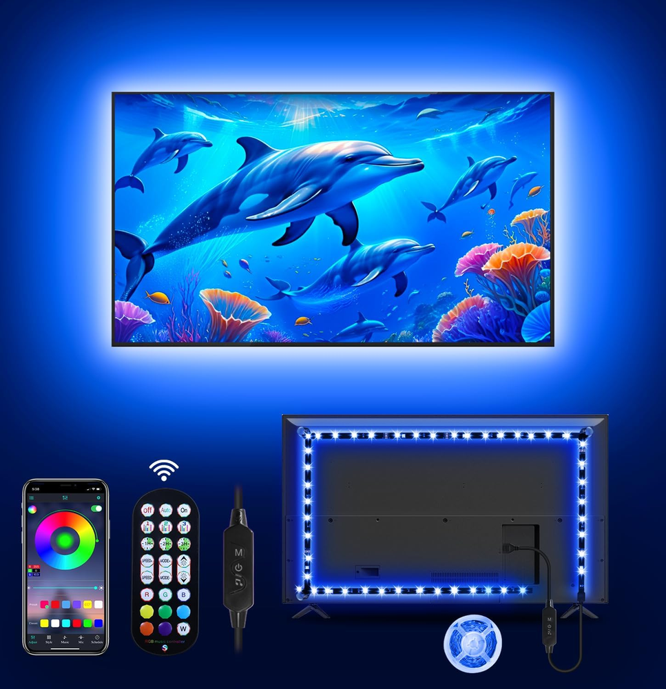 LED Lights for TV Led Backlight, 13.1Ft RGB Led Strip Lights for TV Lights Behin