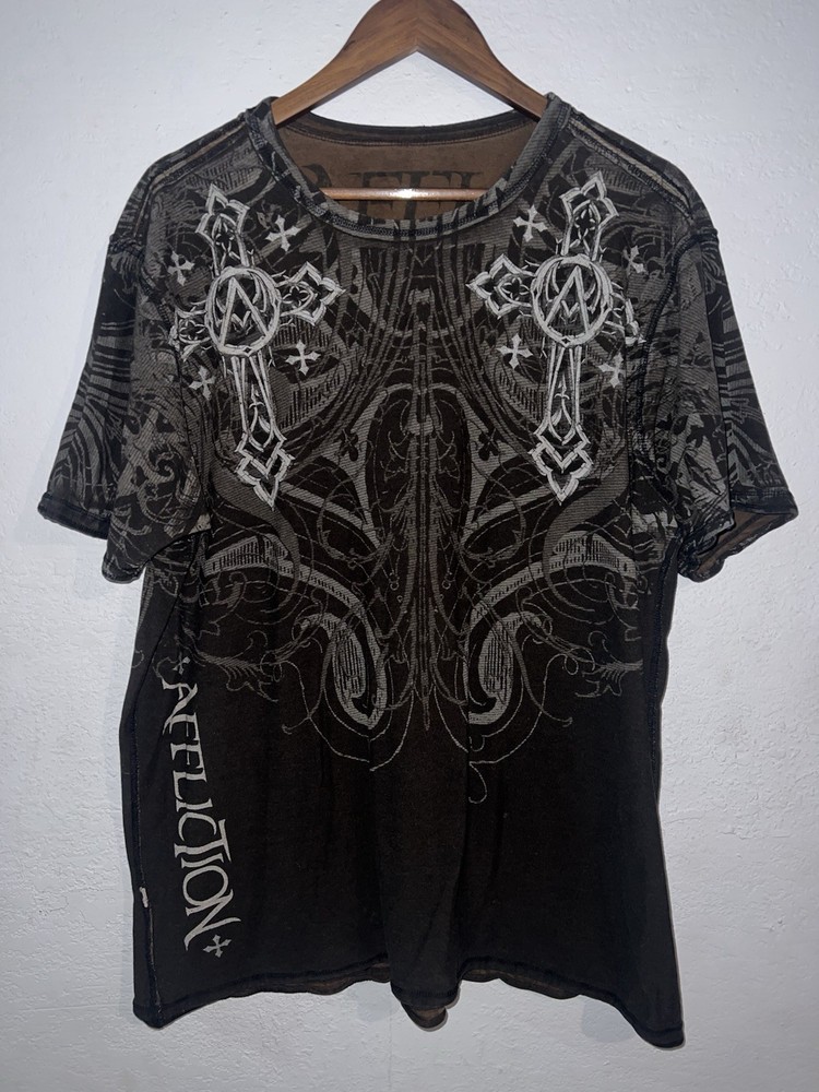 Rare Y2K Affliction Wings Cross Shirt Jesse Pinkman Size XL 2000s Grunge Grail