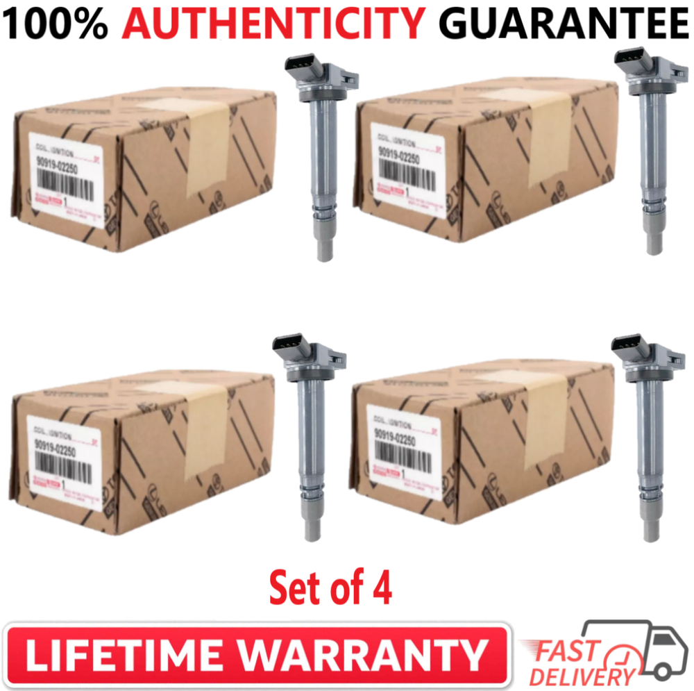 GENUINE x4 DENSO Ignition Coils For 2005-20 Toyota, Lexus I4 V6 V8, 90919-02251
